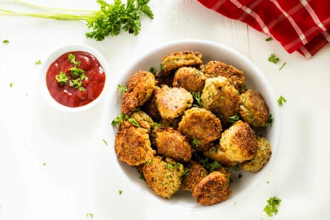 Kid-Friendly quinoa fritters garnished with parsley