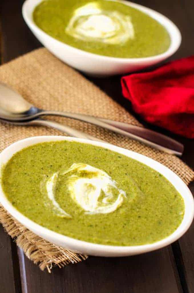 This Broccoli Spinach Quinoa soup is packed with nutrition and so delicious. You can easily make it vegan by substituting Daiya shreds for the cheese.