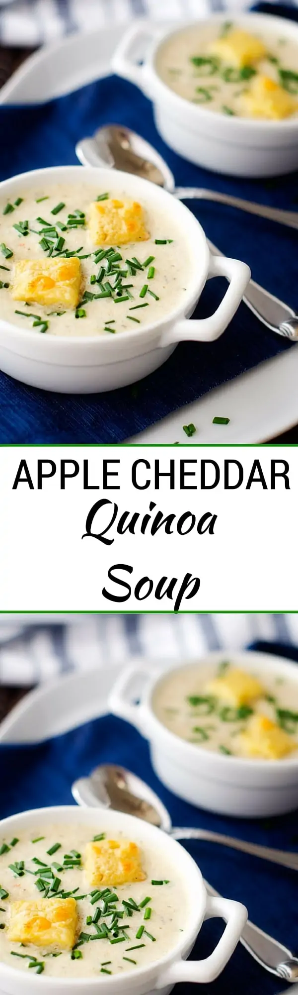 Quinoa Apple Cheddar Soup - This gluten free soup recipe is easy to make and the perfect solution to shake up your healthy meal plan. 