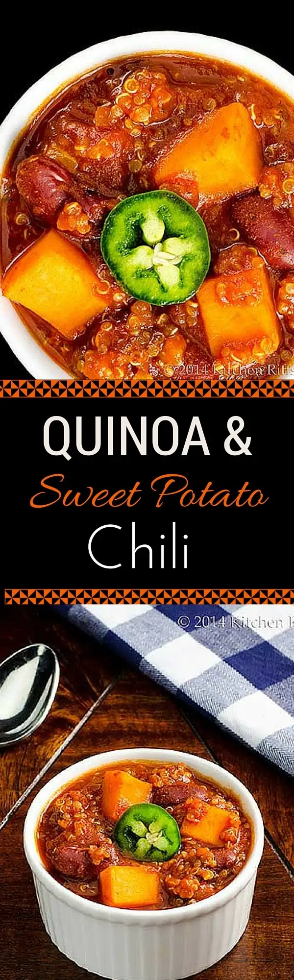 Quinoa and Sweet Potato Chili - This amazing vegan chili has all of the flavor and none of the fat of traditional chili. You won't believe how delicious it is!