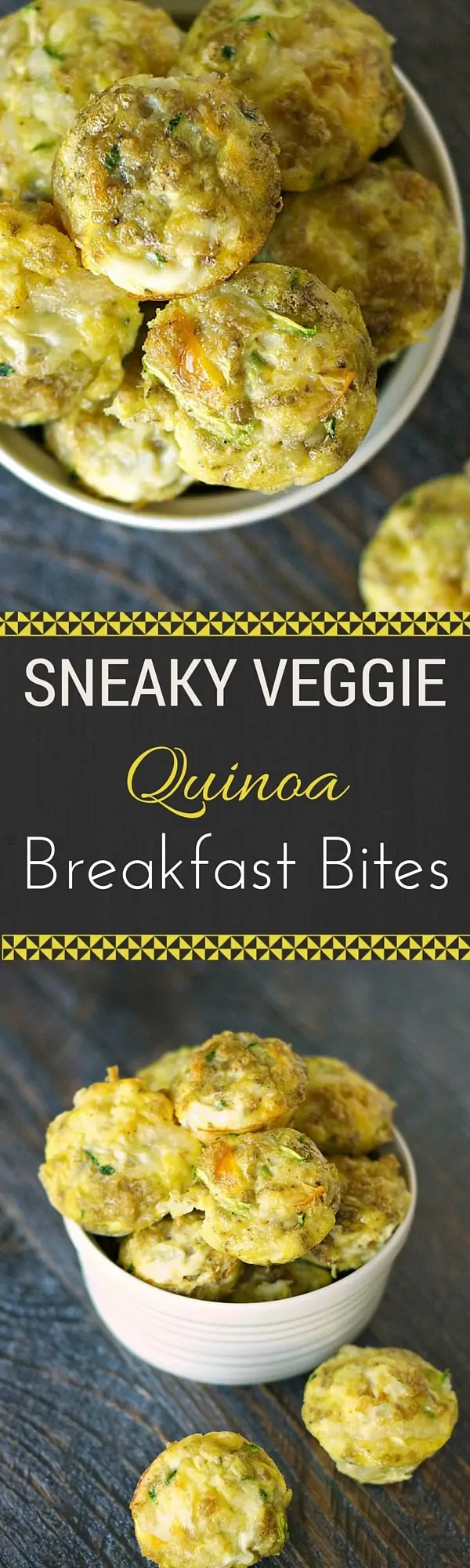 Sneaky Veggie Quinoa Breakfast Bites - This easy breakfast recipe is healthy and delicious. A great way to get quinoa in kids!