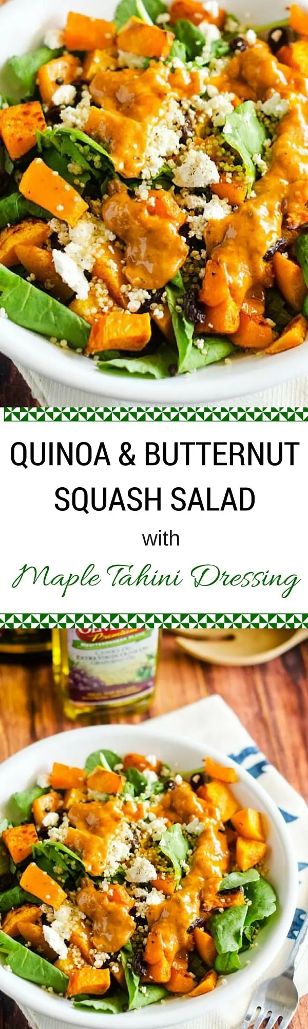 Quinoa & Butternut Squash Salad with Maple Tahini Dressing - This quinoa salad is the perfect fall salad with butternut squash, cranberries and a sweet heat maple dressing. So delicious!