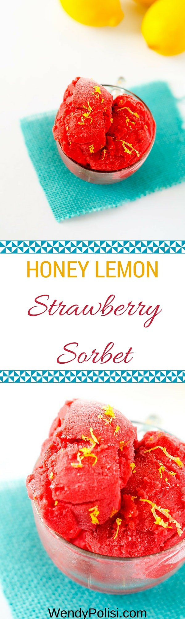 Honey Lemon Strawberry Sorbet