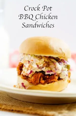 Slow Cooker BBQ Chicken Sandwiches with Skinny Slaw