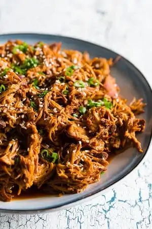 Slow Cooker Honey Soy Sriracha Pulled Chicken