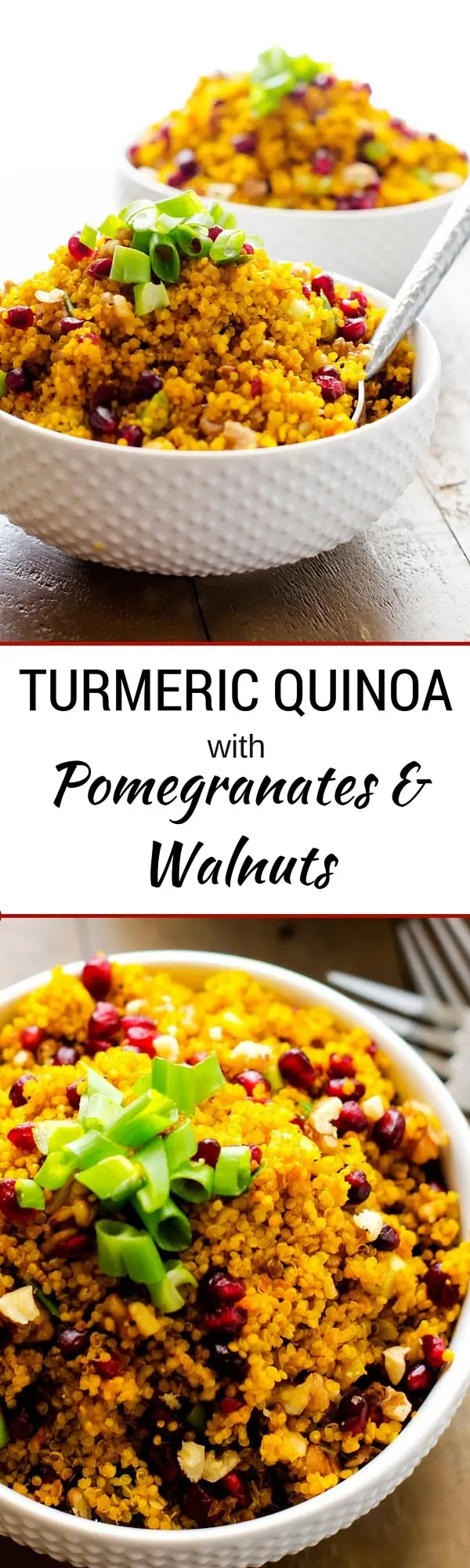 Turmeric Quinoa with Pomegranates and Walnuts