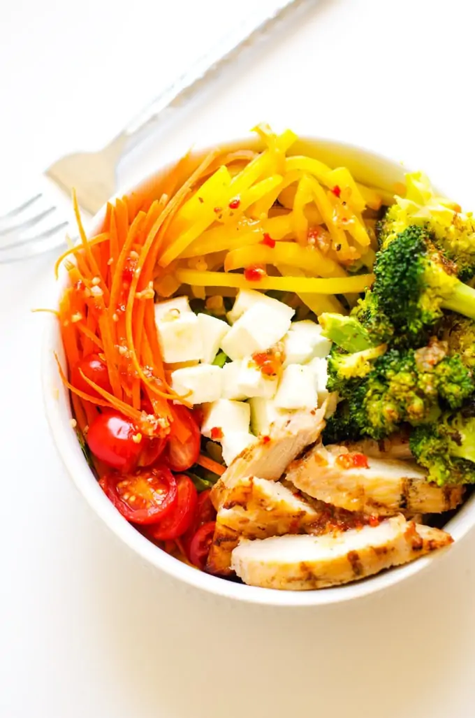 Roasted Golden Beet & Broccoli Salad Bowl with Chicken