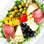 Square photo of an antipasto platter.