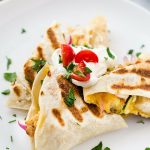 Close up photo of grilled quesadillas.