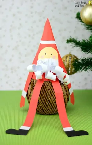 Photo of a Paper Cone Santa Craft.