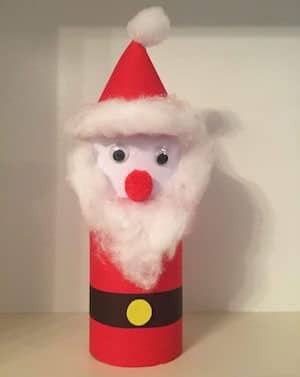 Photo of a simple Santa craft for little kids - Santa toilet paper roll.