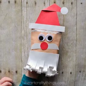 Photo of a DIY Envelope Santa Puppet Craft.