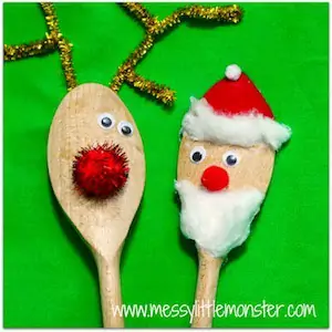 Photo of DIY Santa Spoons.