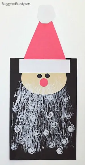 Photo of a DIY Santa Craft for Kids on a white background.