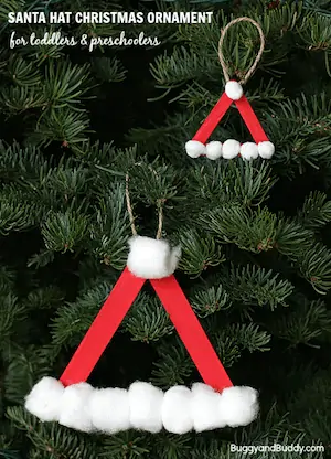 Photo of DIY Santa Hat Christmas Ornaments.
