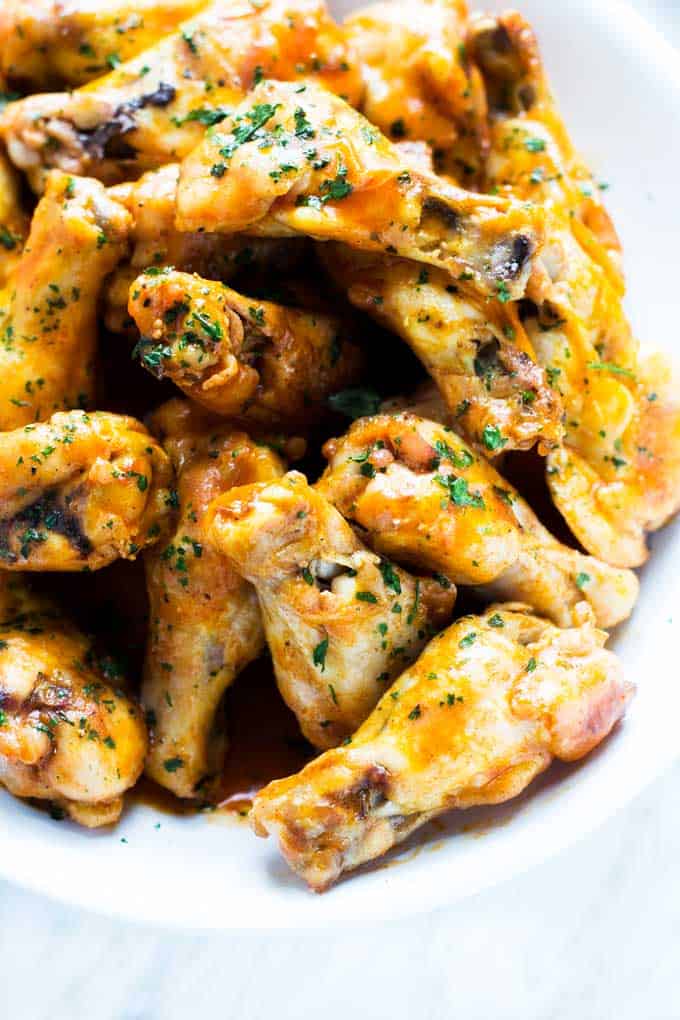 Close up photo of prepared Healthy Chicken Wing Recipe