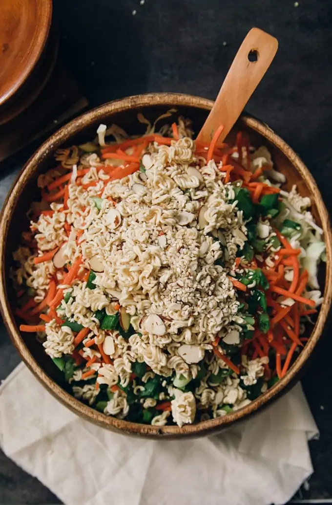 Asian Cabbage & Noodle Salad with Sesame Dressing