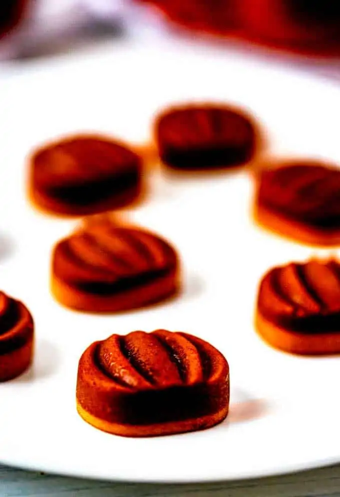 Close up side photo of a prepared Chocolate Gummy Recipe