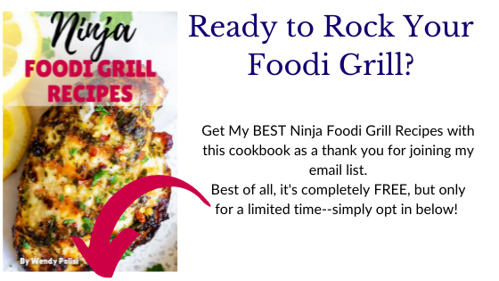 Photo of the cover of a Ninja Foodi Grill Cookbook.