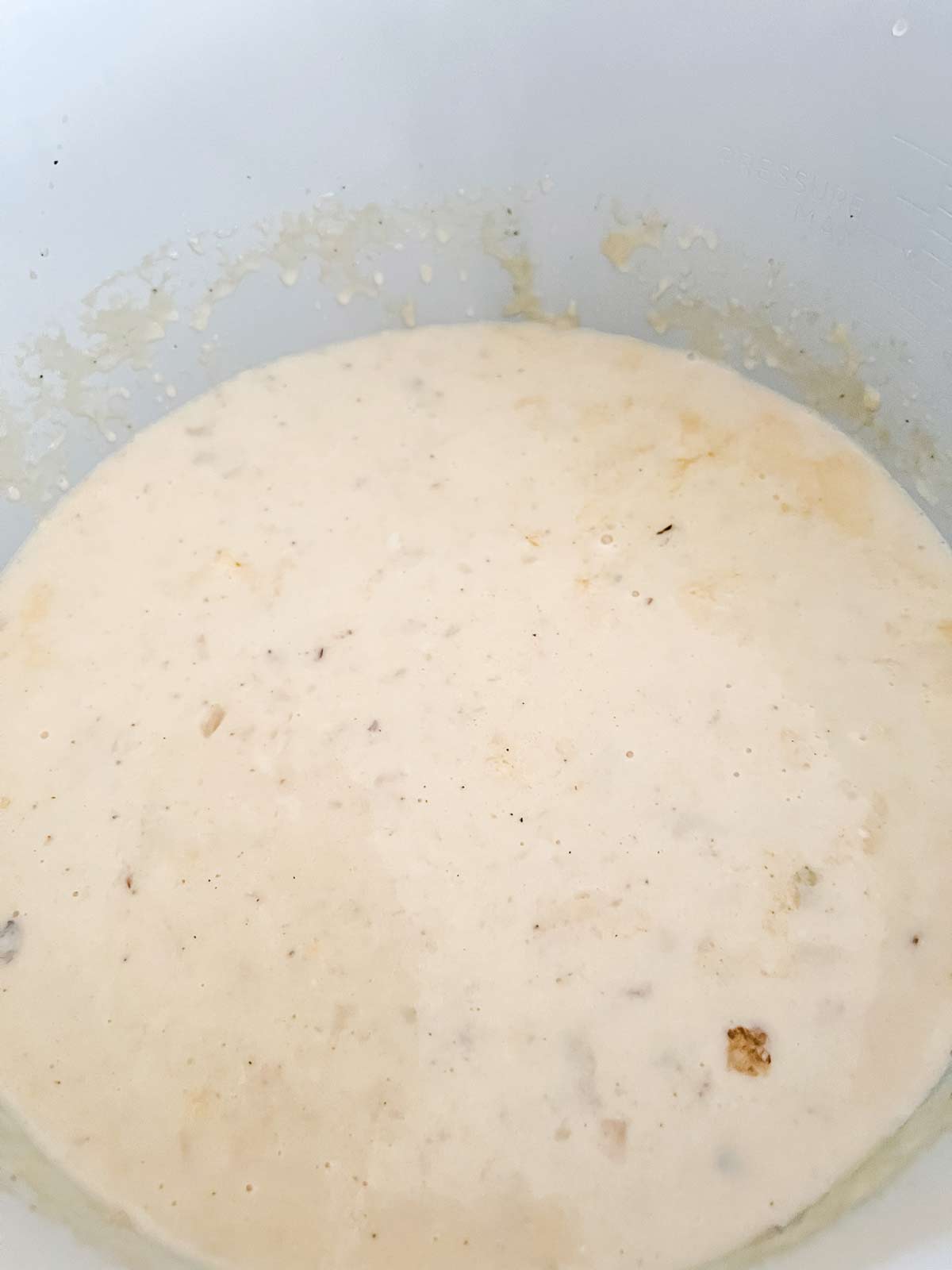 Creamy potato soup in a Ninja Foodi.