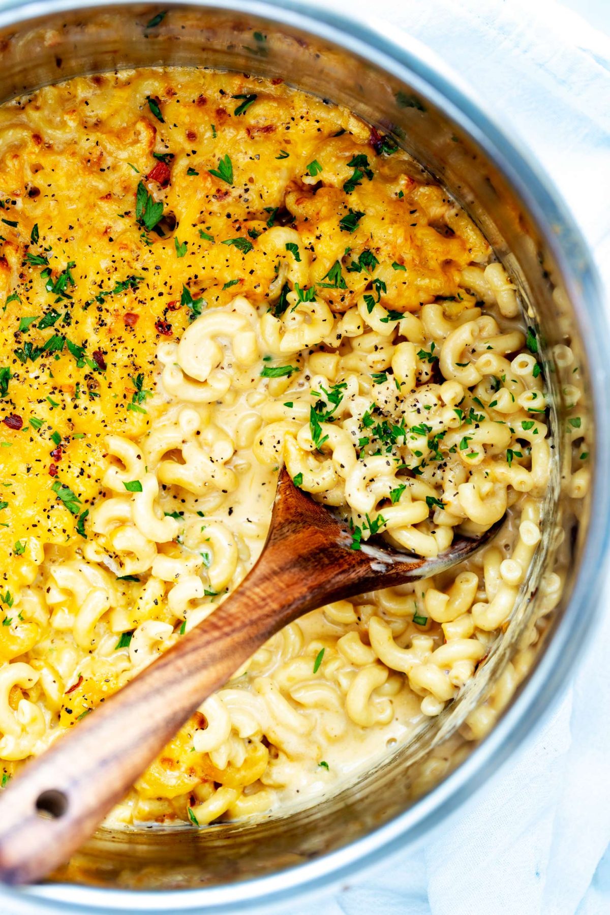 Instant Pot mac and cheese ready to serve.