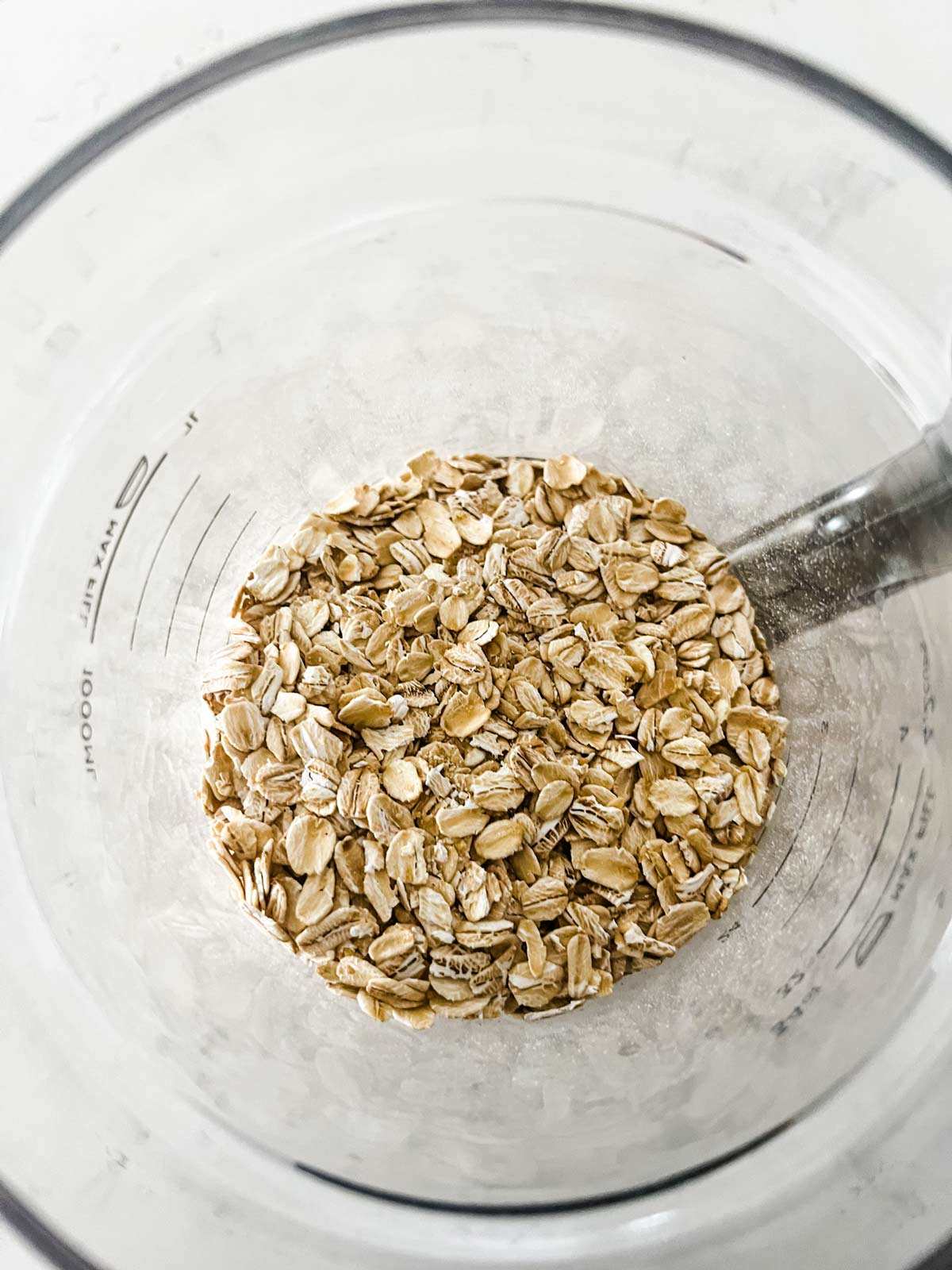 Photo of oats in a blender.