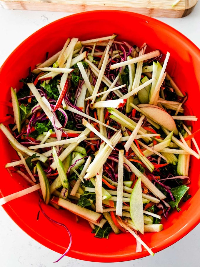 15-Minute Kale Apple Slaw - Wendy Polisi