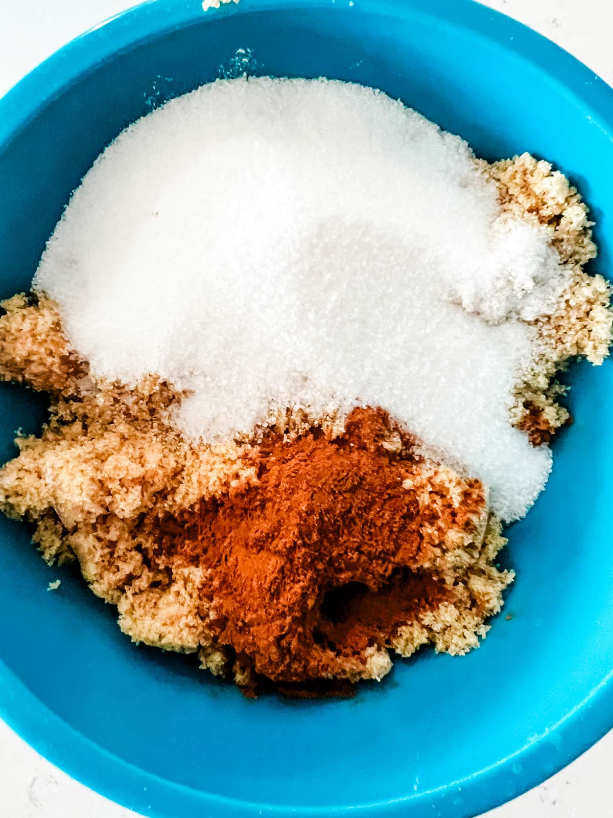 A cinnamon sugar blend in a bowl.
