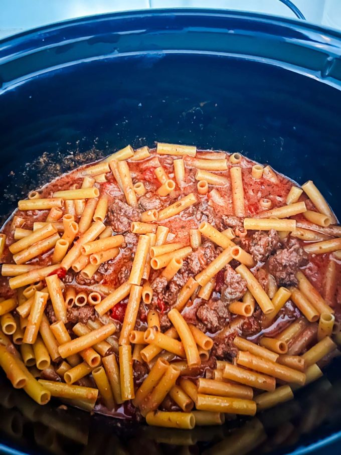 Crock Pot Baked Ziti with Ground Beef Wendy Polisi