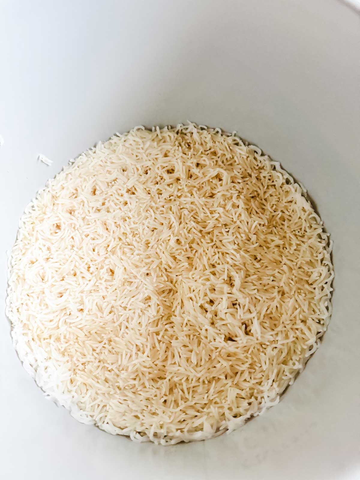 Cooked rice in a Ninja Foodi.