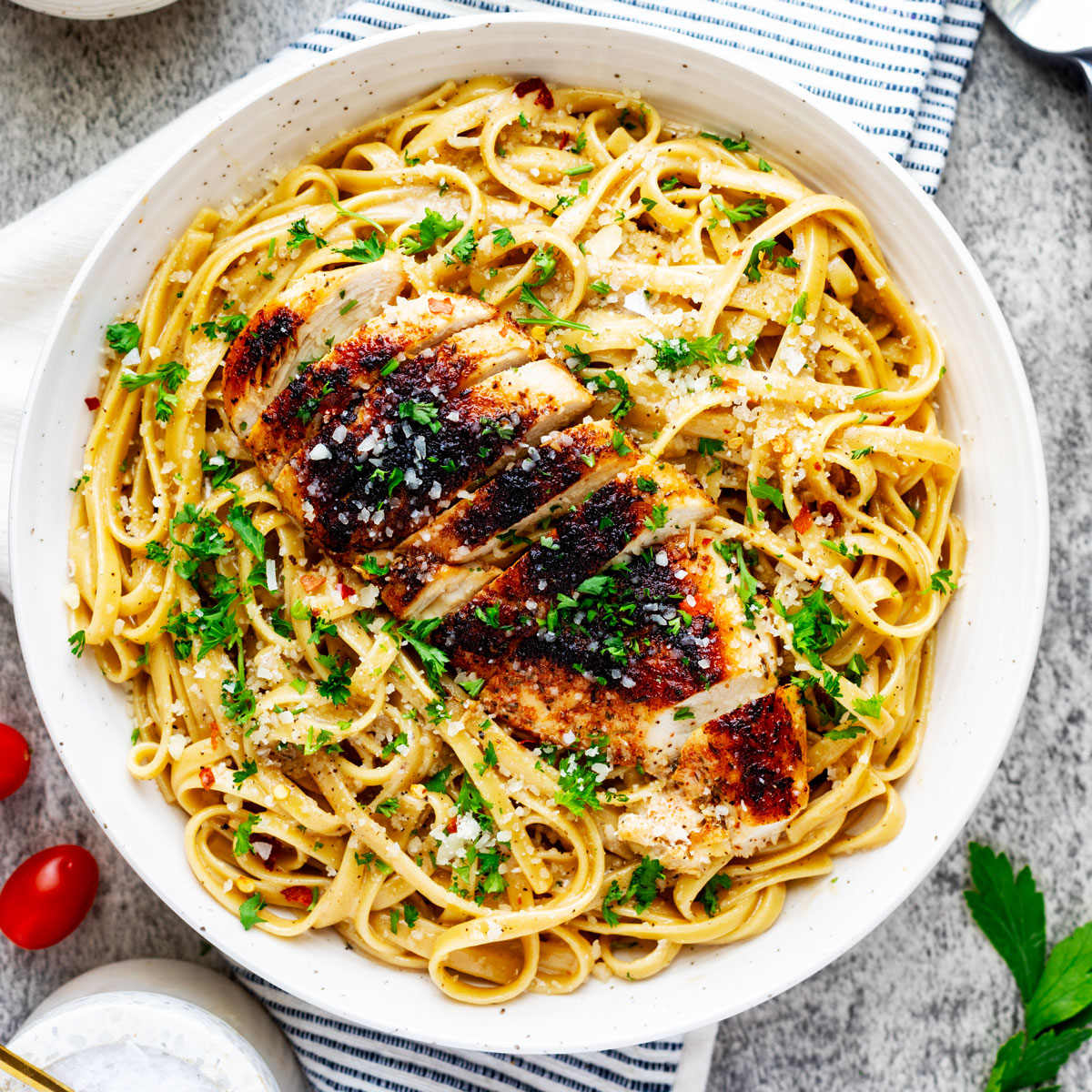 30-Minute Creamy Blackened Chicken Alfredo - Wendy Polisi