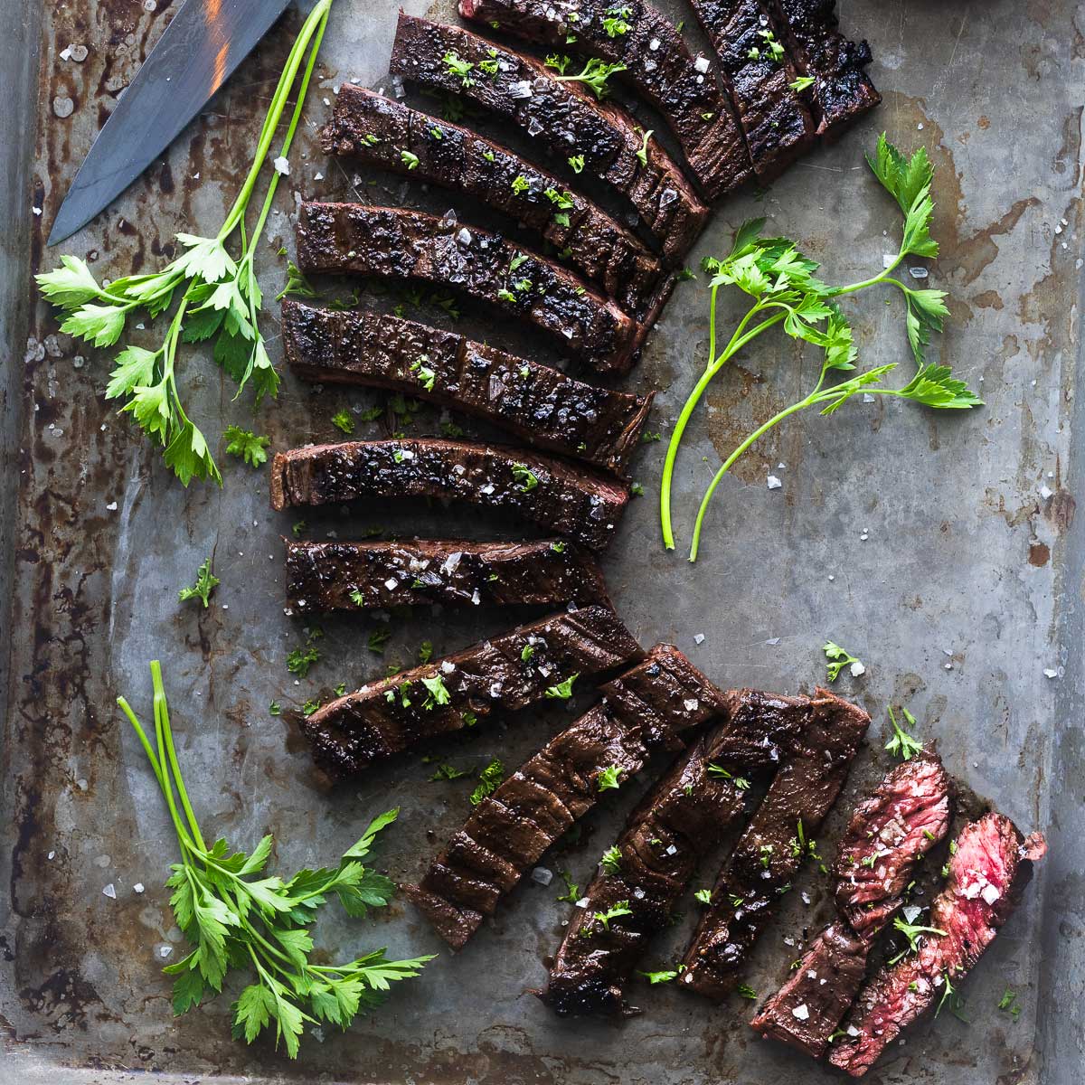 Marinated Skirt Steak on the Blackstone Griddle (or Skillet)