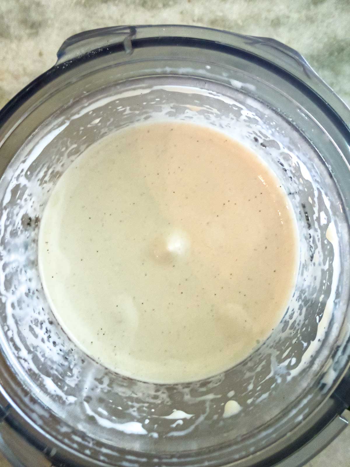 Ninja Creami milkshake just blended in a pint container.
